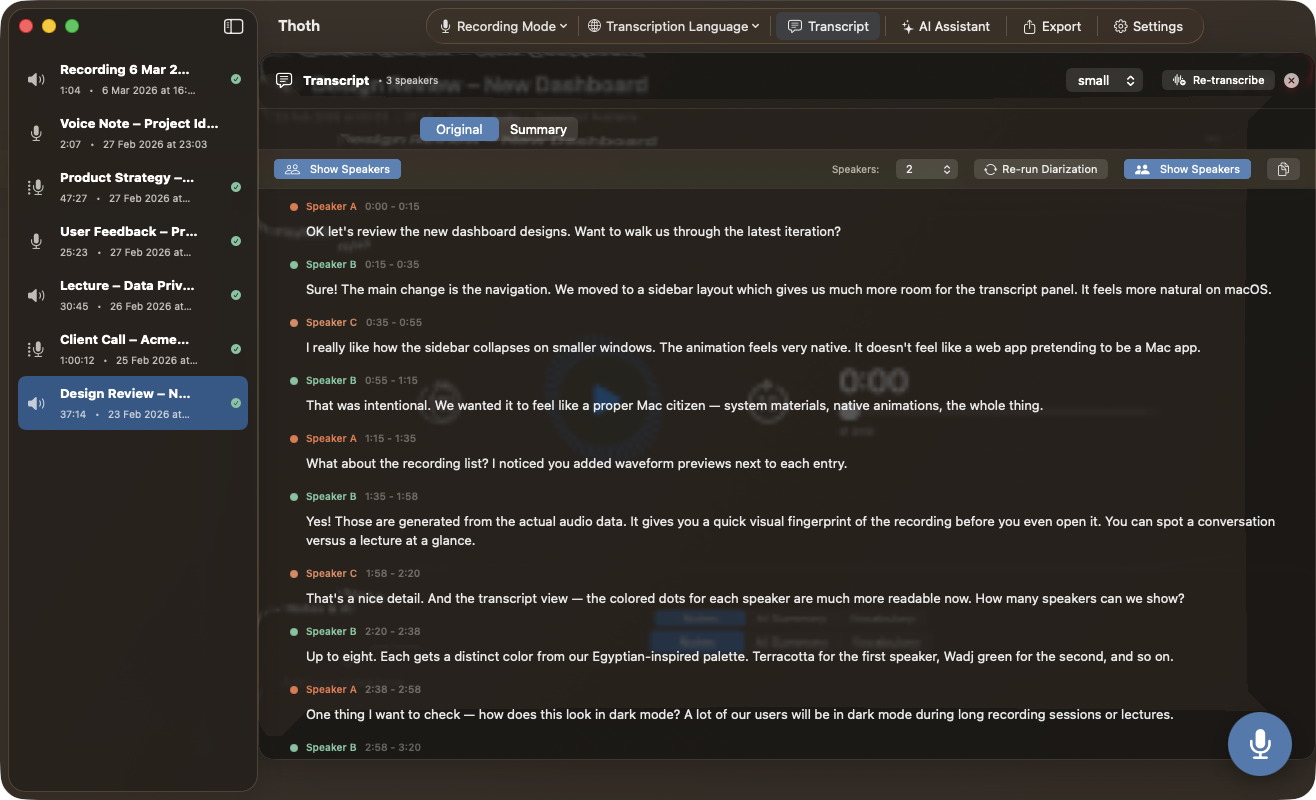 Thoth speaker diarization